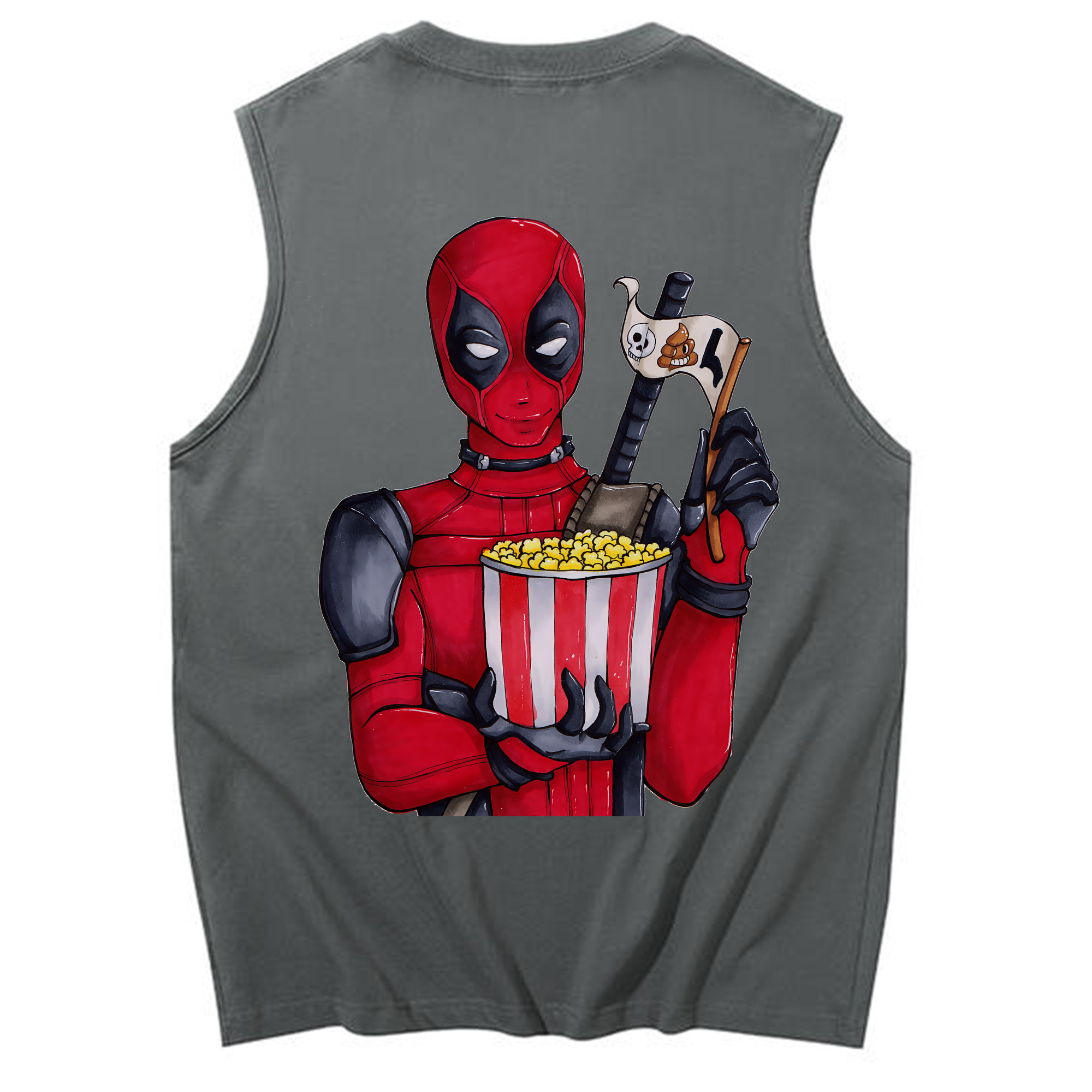 （画像用） Deadpool デッドプール コットン100％タンクトップ（背面プリント）